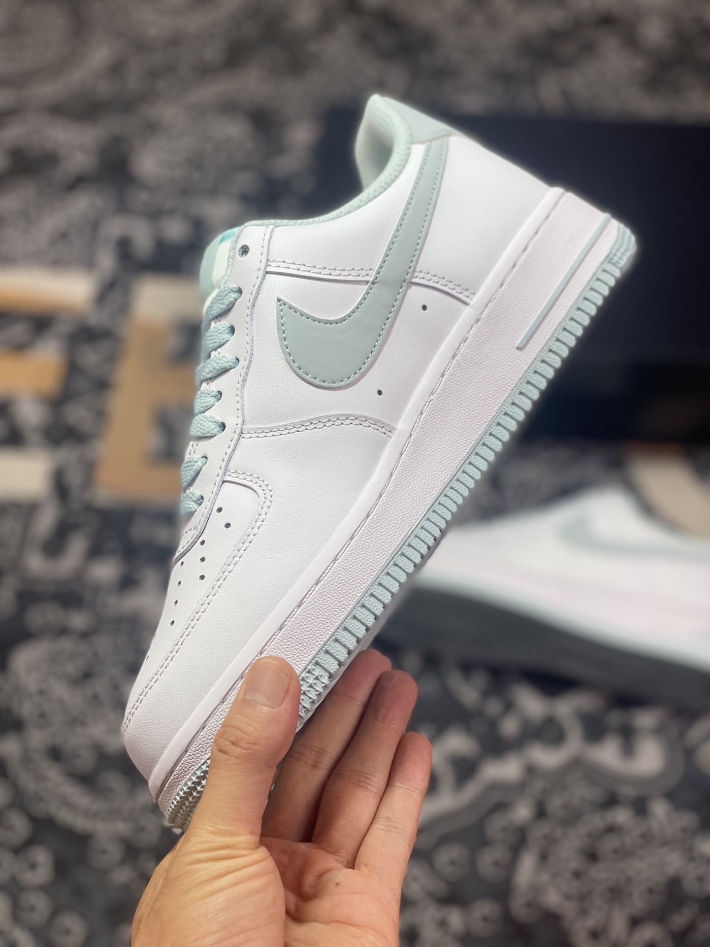 Nike Air Force 1'07 Low”White/Mint 3M” Air Force One Classic Low-Top Sneakers ”Leather White Vanilla Mint Green Reflective Hooks” JX2696-853