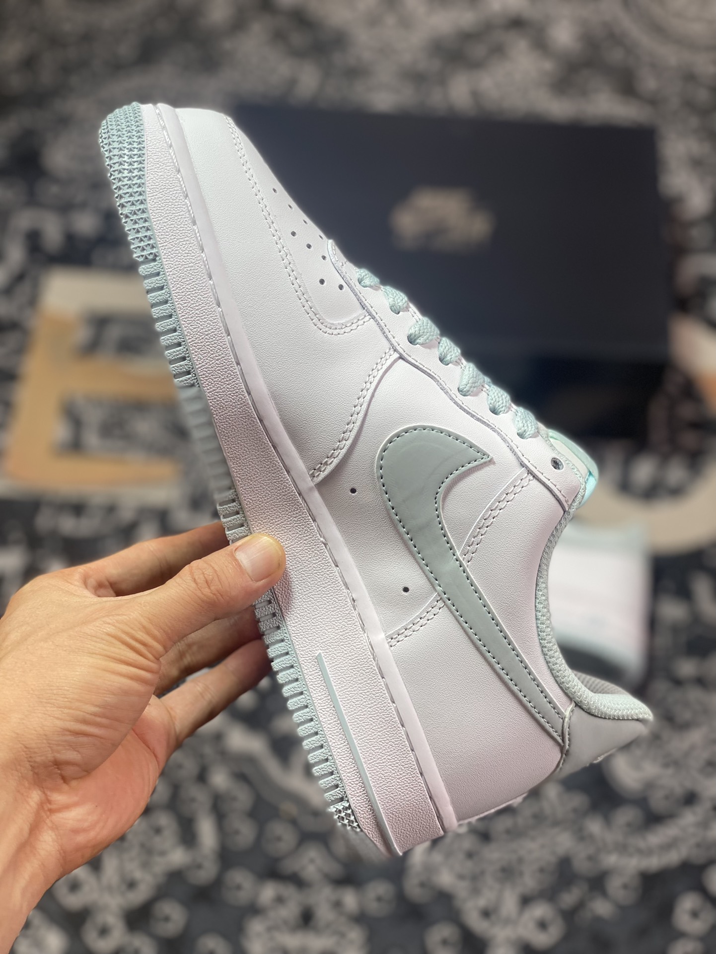 Nike Air Force 1'07 Low”White/Mint 3M” Air Force One Classic Low-Top Sneakers ”Leather White Vanilla Mint Green Reflective Hooks” JX2696-853