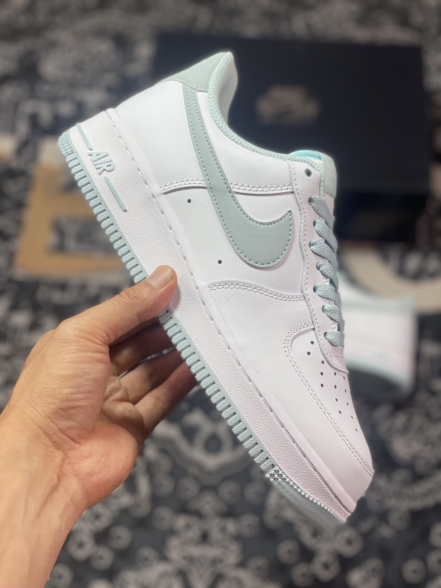 Nike Air Force 1'07 Low”White/Mint 3M” Air Force One Classic Low-Top Sneakers ”Leather White Vanilla Mint Green Reflective Hooks” JX2696-853