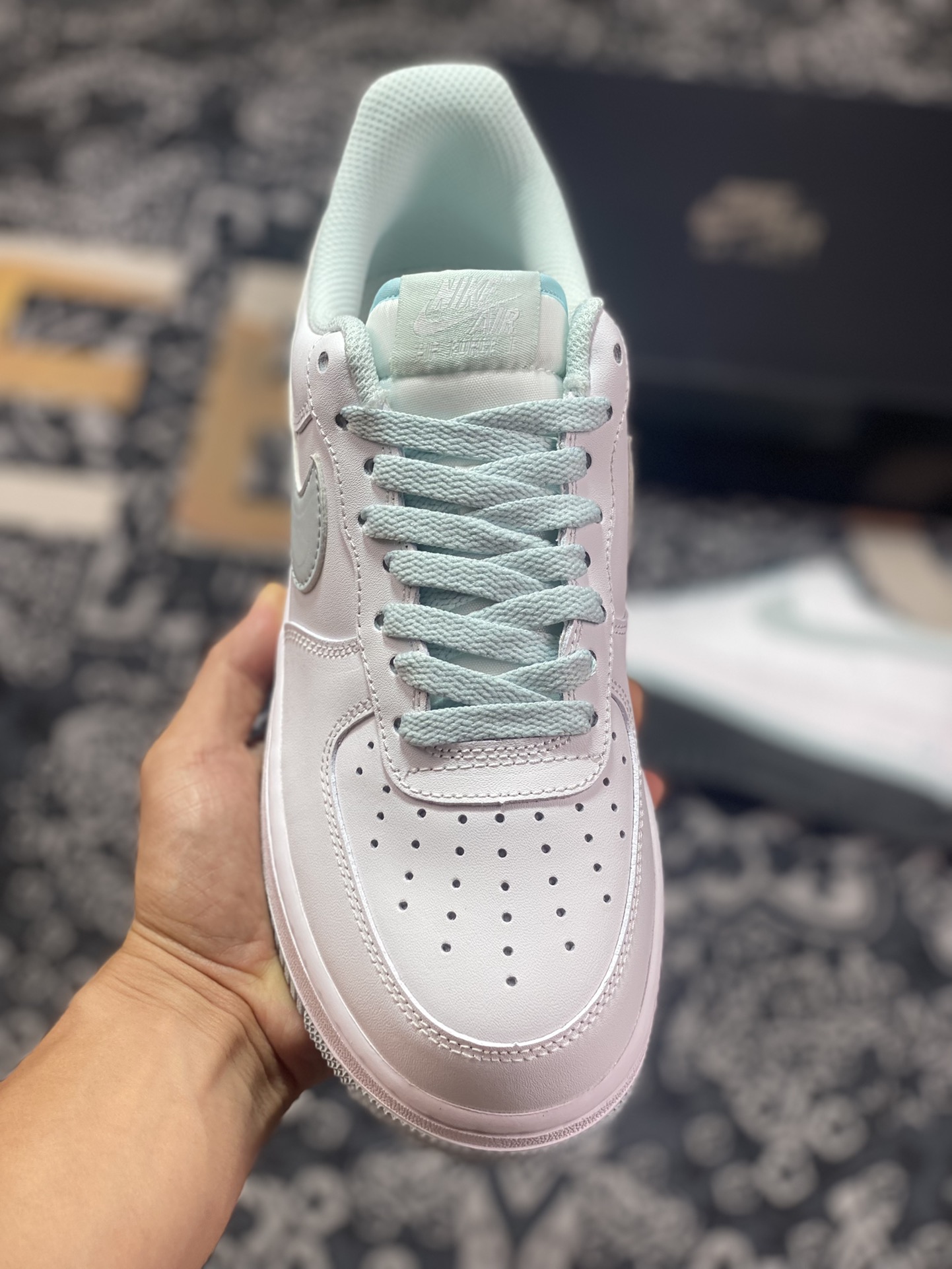 Nike Air Force 1'07 Low”White/Mint 3M” Air Force One Classic Low-Top Sneakers ”Leather White Vanilla Mint Green Reflective Hooks” JX2696-853