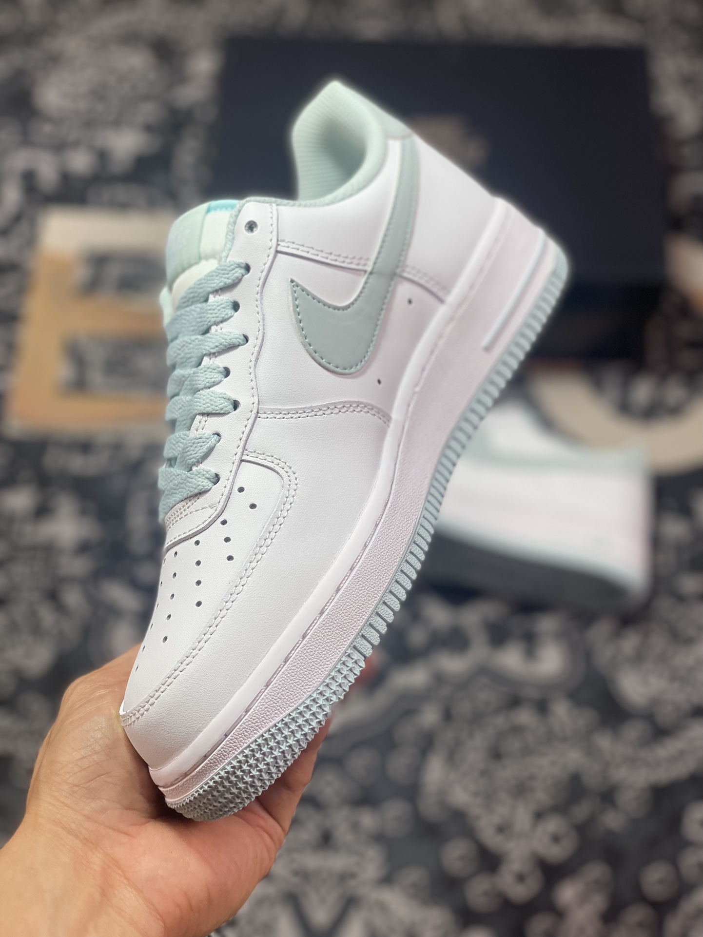 Nike Air Force 1'07 Low”White/Mint 3M” Air Force One Classic Low-Top Sneakers ”Leather White Vanilla Mint Green Reflective Hooks” JX2696-853