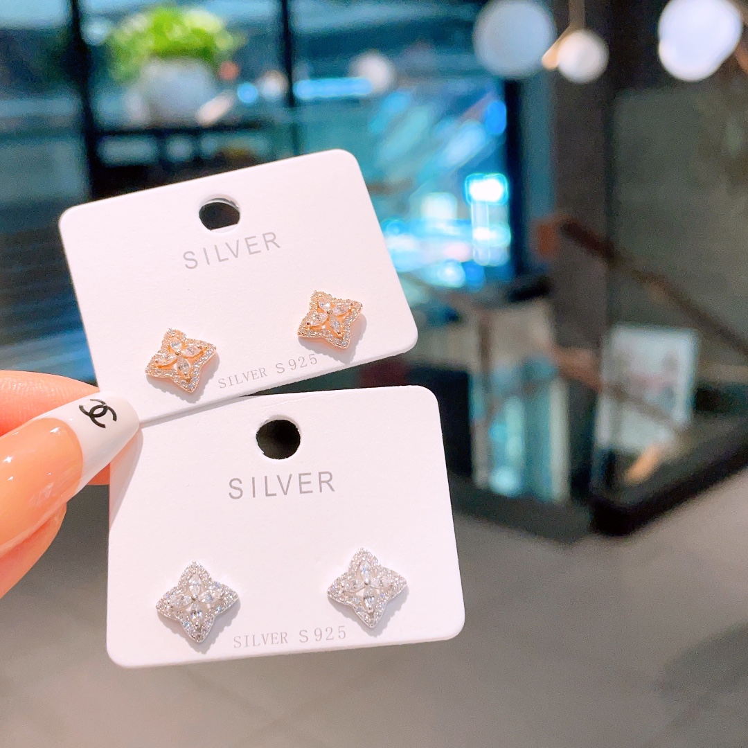 Massivsilber Ohrringe Ätherisch Alltag Gold