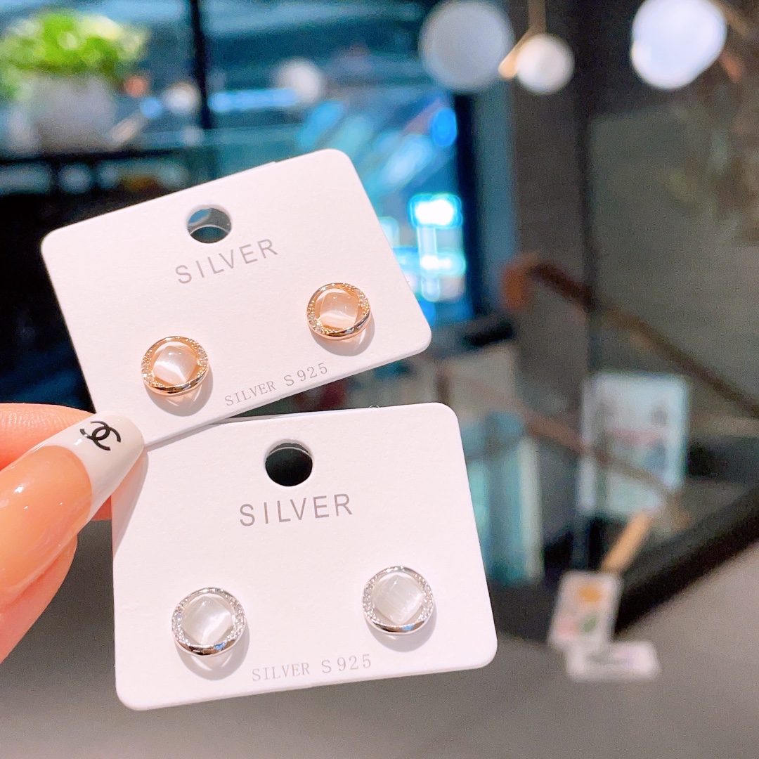 Hypoallergenes Silber Ohrringe Wald Weihnachten Gold