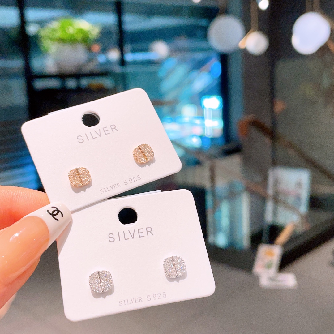 S925 Sterlingsilber Ohrringe Französisch Reise Gold