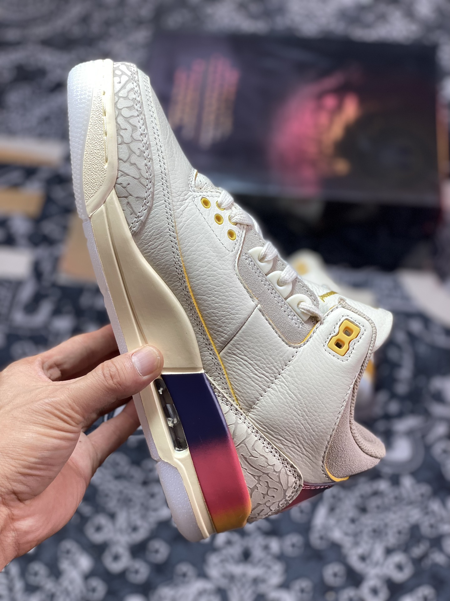 J.Balvin x Air Jordan 3 Retro AJ3 Jordan 3 Rainbow Gradient FN0344-901