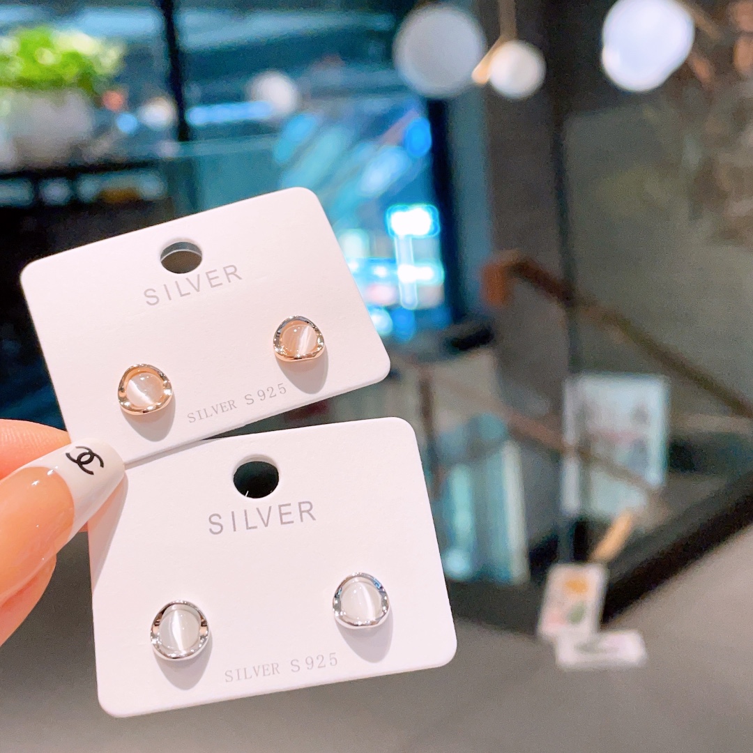 Feinsilber Ohrringe Leichter Luxus Heiratsantrag Gold