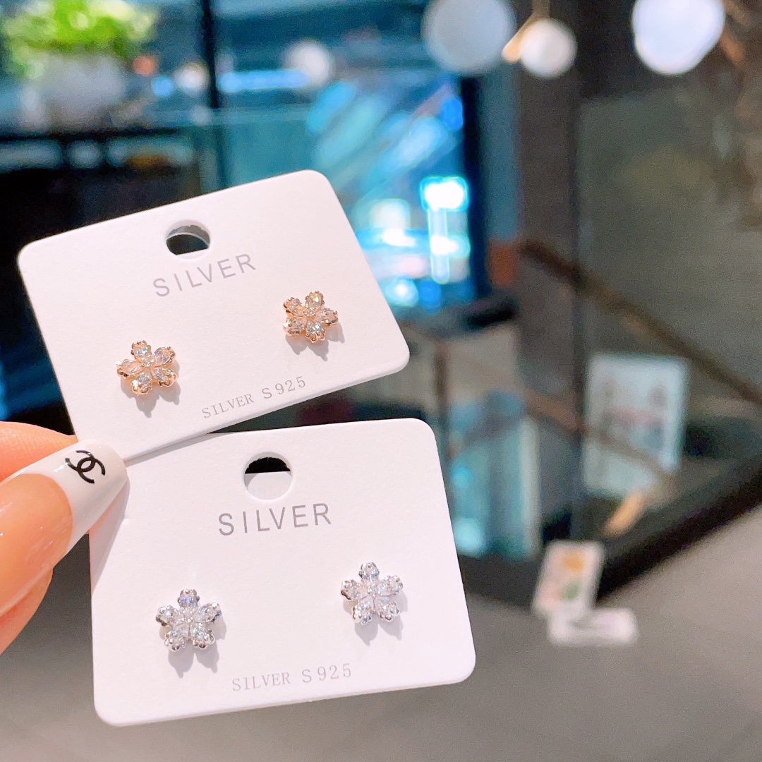 925 Silber Ohrringe Französisch Hochzeitsgeschenk Gold