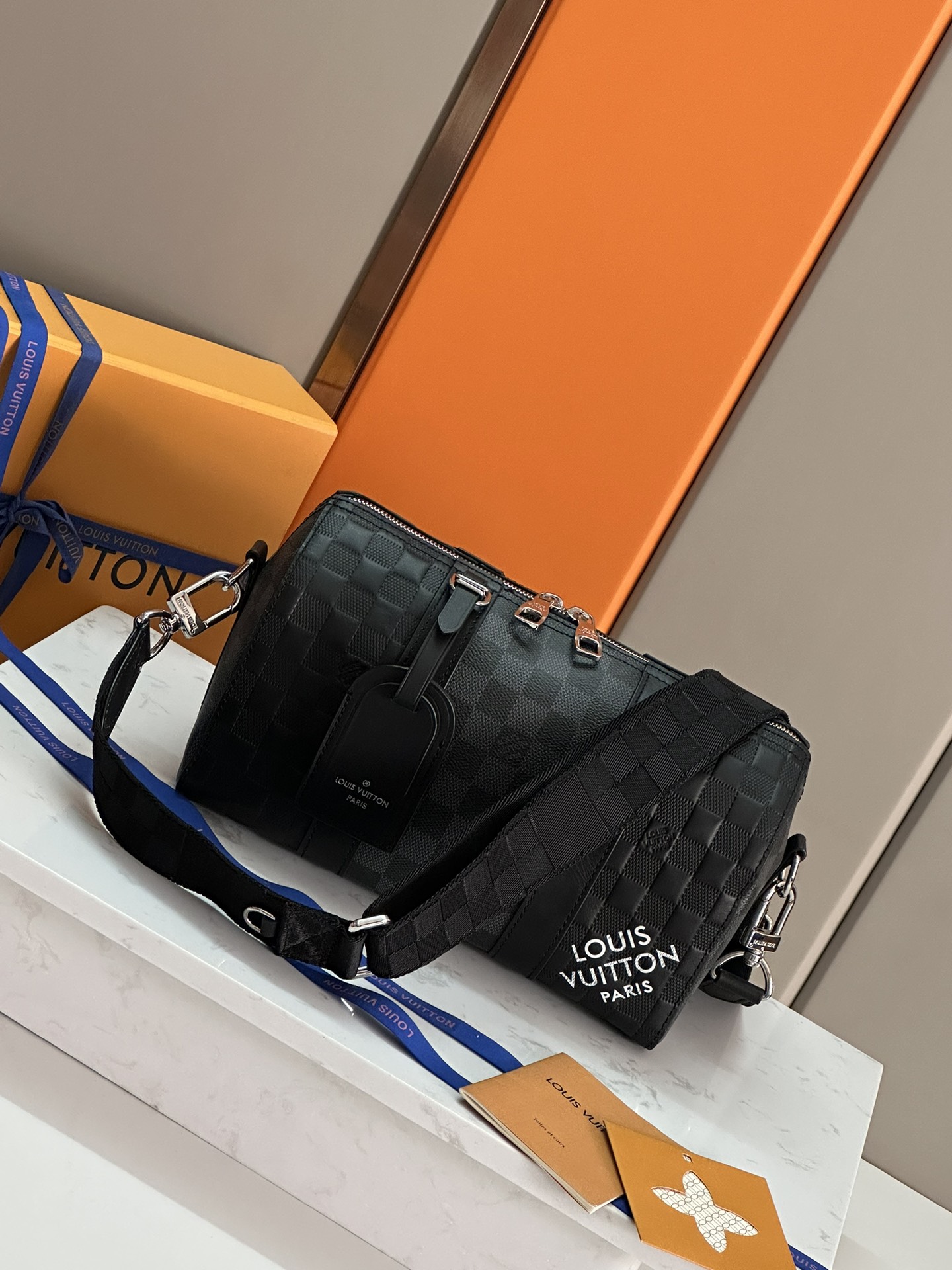 Knockoff
 Louis Vuitton LV Keepall Bags Handbags All Steel Damier Graphite Canvas Cowhide Fabric N40452