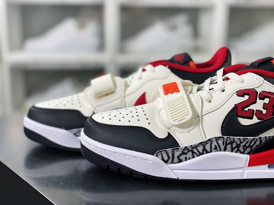 Air Jordan Legacy 312 Low GS”Desert Berry”乔丹篮球鞋“皮革白黑红23”