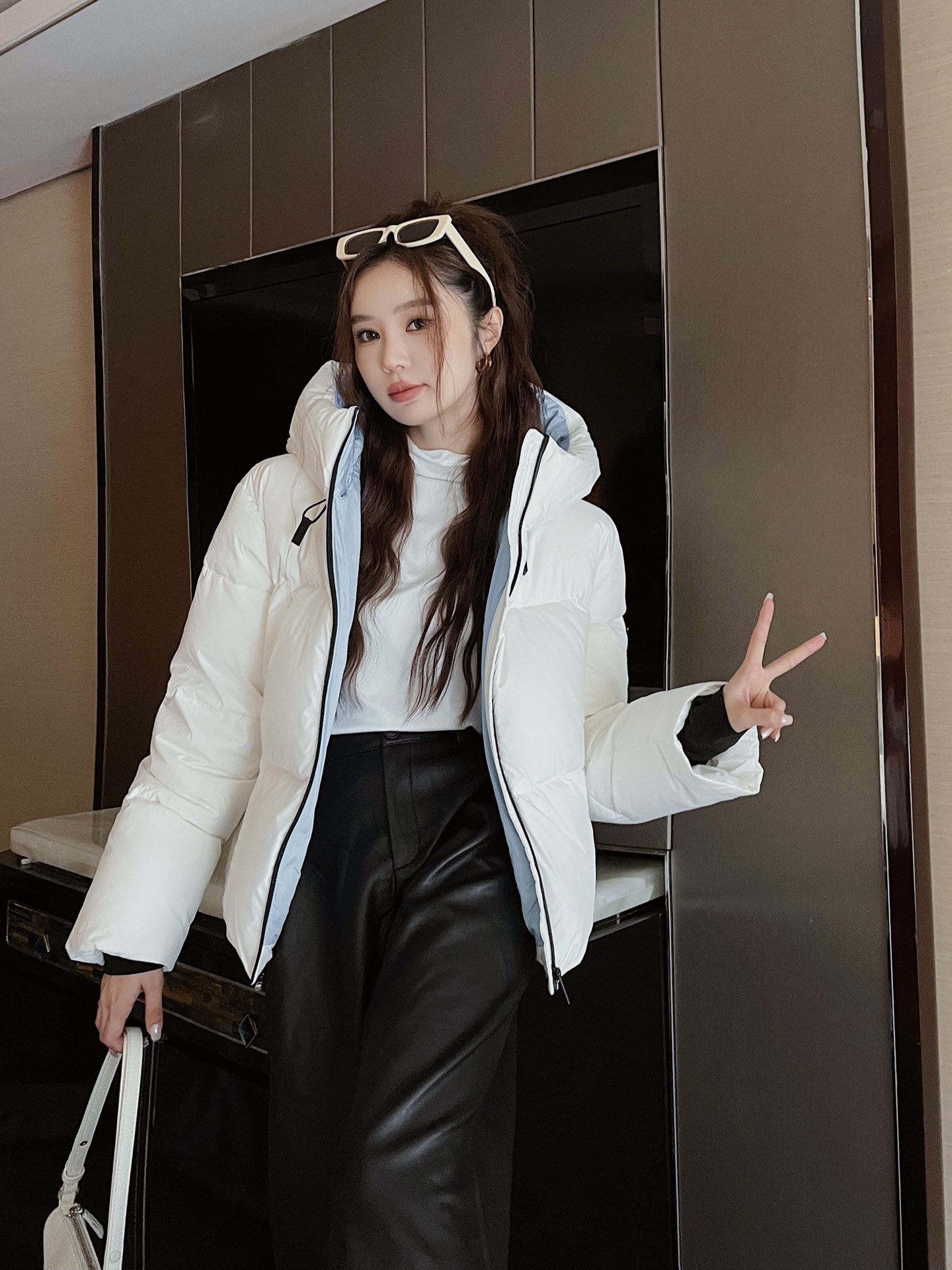 PD Winter Hooded Short Puffer Jacket, Stylish Motorcycle Style Coat