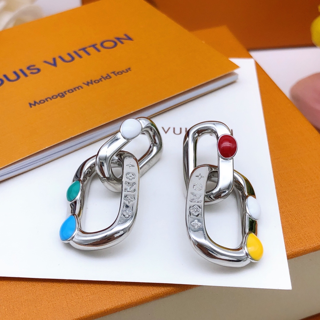 编号LED0072
 【Lv*最新款🆕🆕流苏滴油彩色】一致专柜🆕黄铜材质