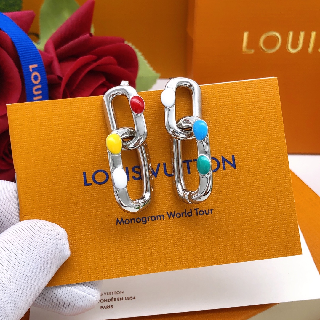 编号LED0072
 【Lv*最新款🆕🆕流苏滴油彩色】一致专柜🆕黄铜材质
