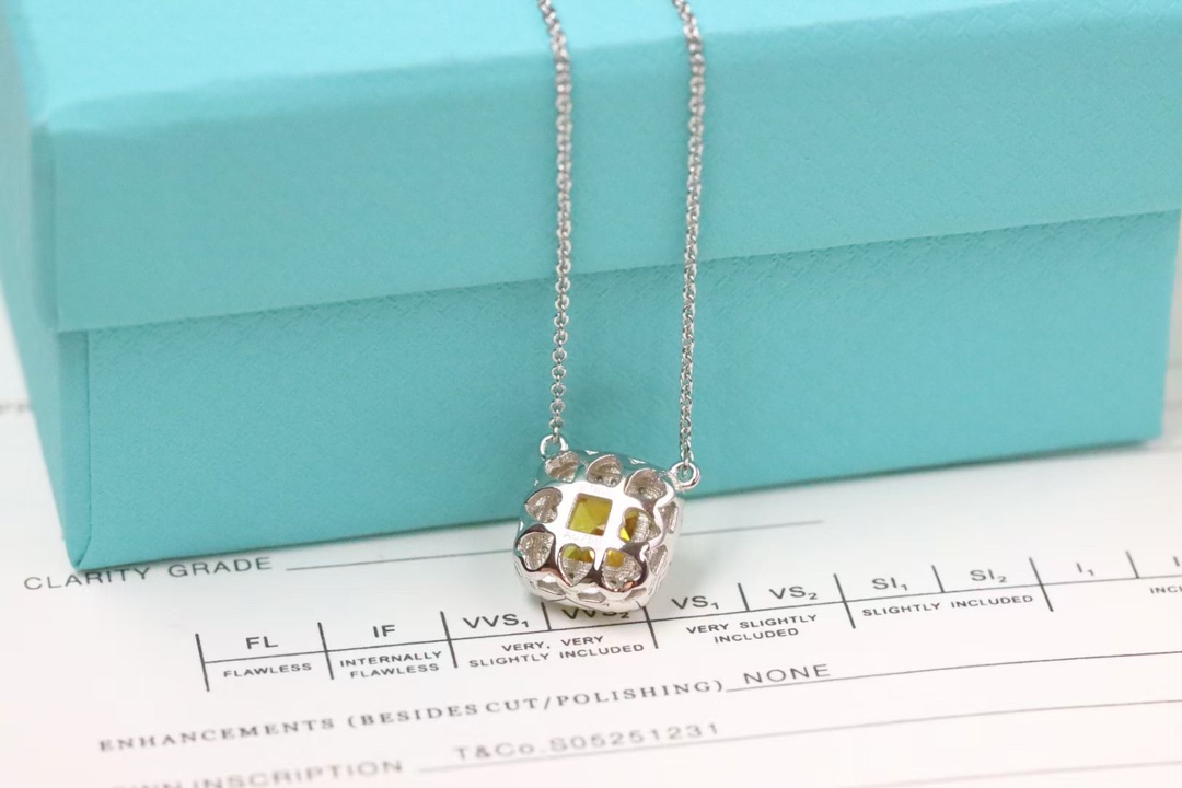 Tiffany & Co. Tiffany&Co. 方形黄钻项链 925银