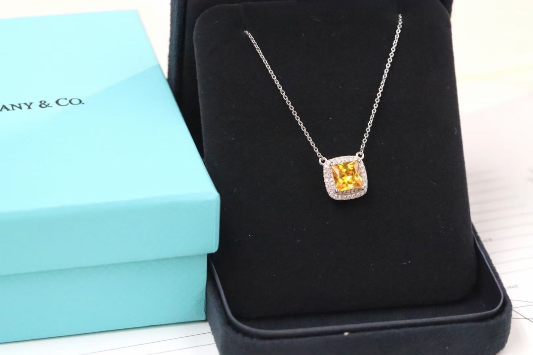 Tiffany & Co. Tiffany&Co. 方形黄钻项链 925银