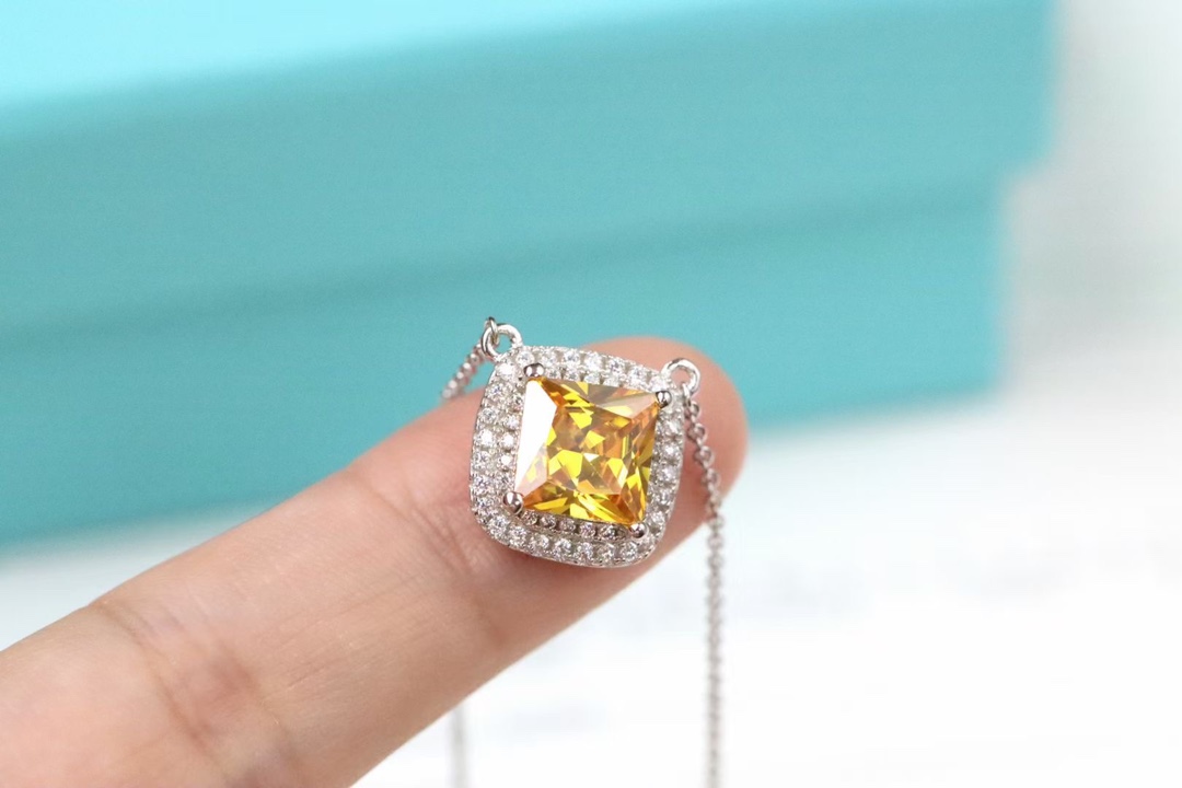 Tiffany & Co. Tiffany&Co. 方形黄钻项链 925银