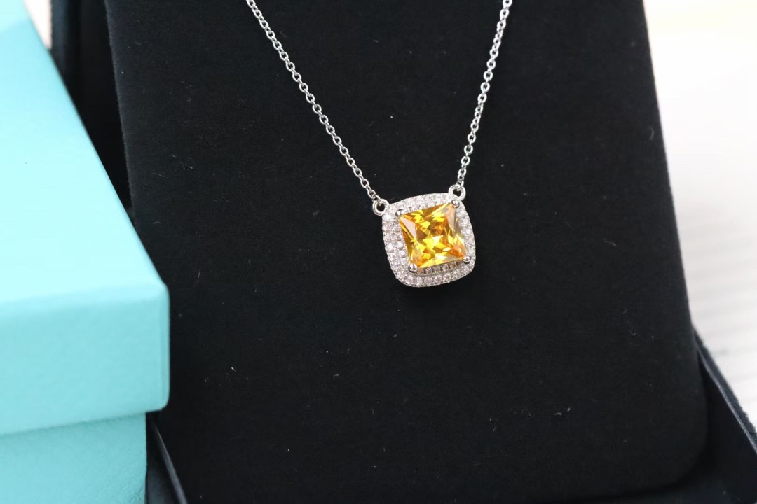 Tiffany & Co. Tiffany&Co. 方形黄钻项链 925银