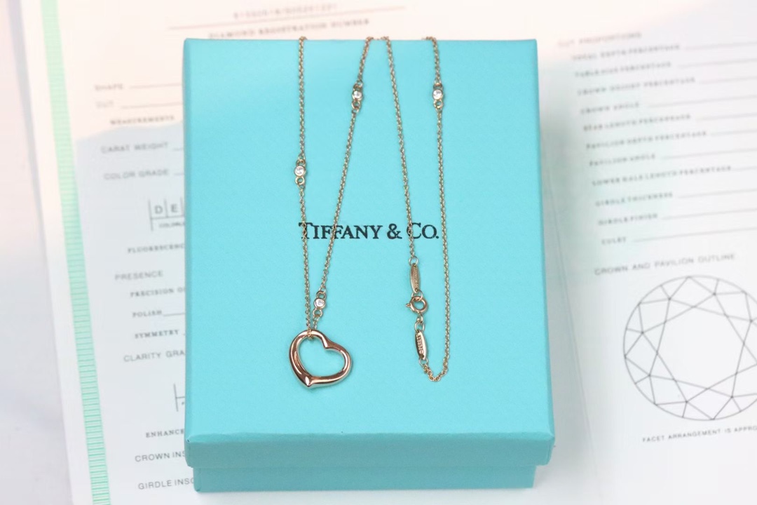 Tiffany & Co. Tiffany&Co. open heart 桃‮项心‬链 925银