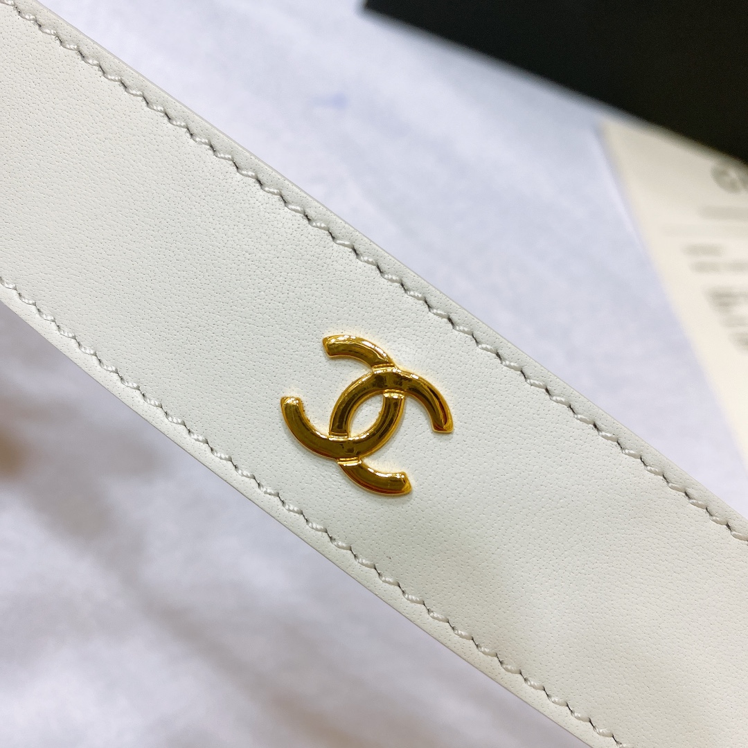 chanel23pCC水钻金与银小牛皮腰带3.0cm精品精致典雅