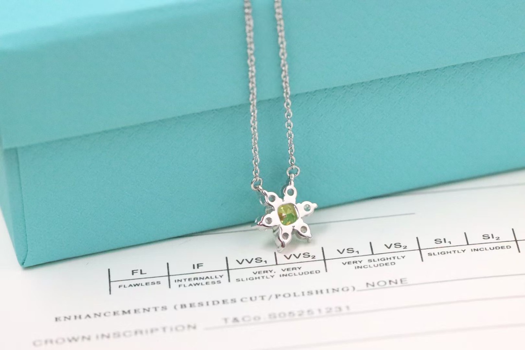 Tiffany & Co. Tiffany&Co. 黄钻小花锁骨项链 925银