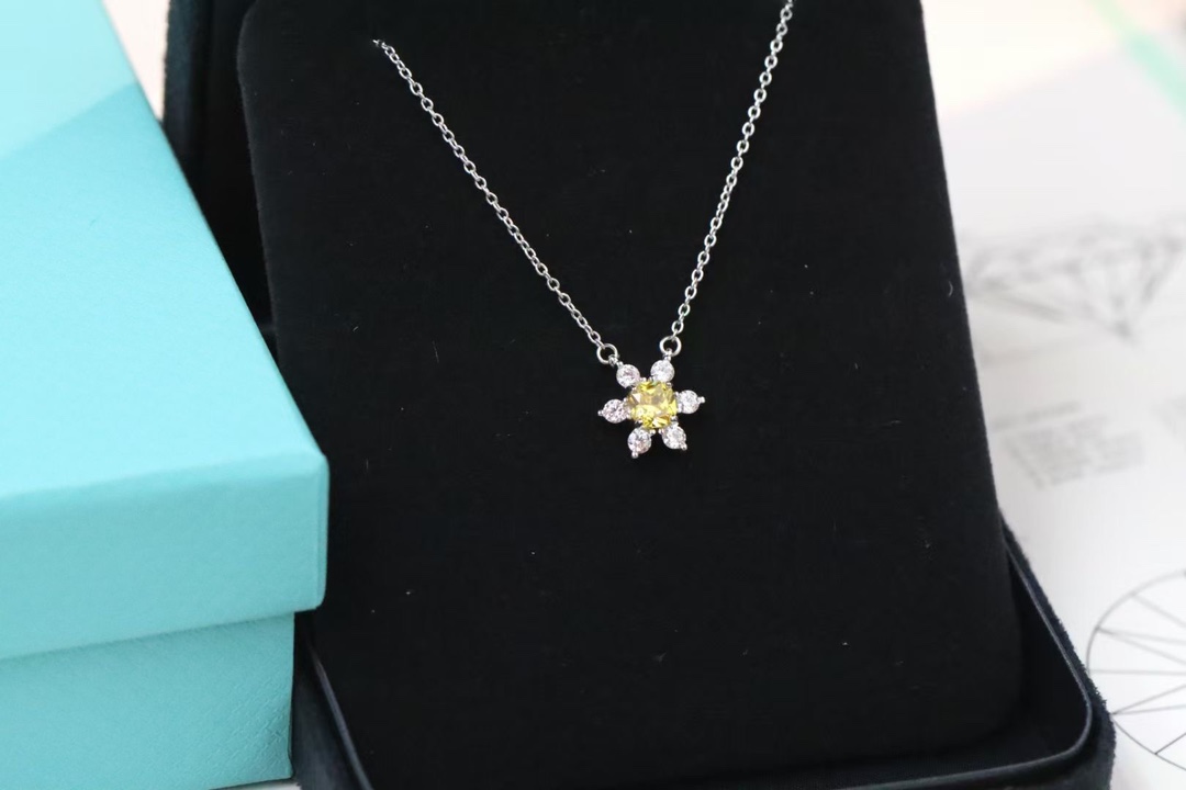 Tiffany & Co. Tiffany&Co. 黄钻小花锁骨项链 925银