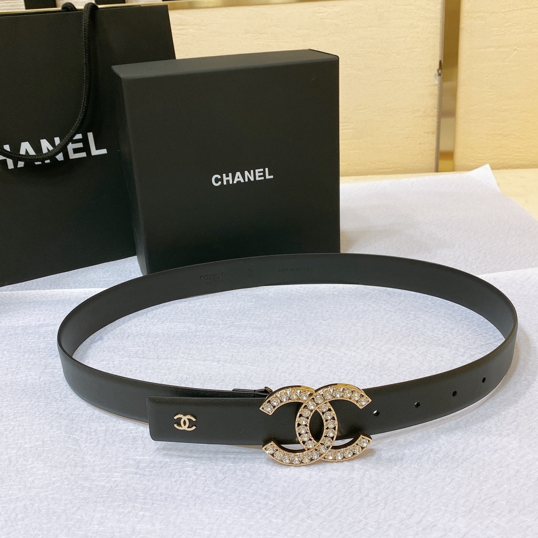 chanel23pCC水钻金与银进口胎牛皮腰带3.0cm精品精致典雅