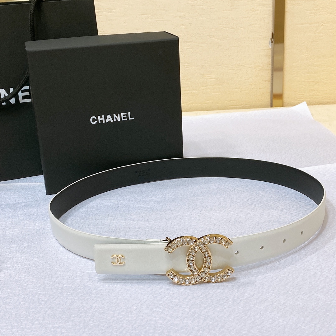 chanel23pCC水钻金与银进口胎牛皮腰带3.0cm精品精致典雅