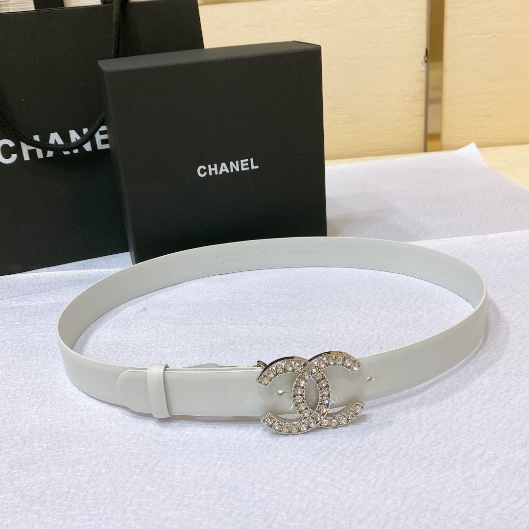 chanel23pCC水钻金与银进口胎牛皮腰带3.0cm精品精致典雅