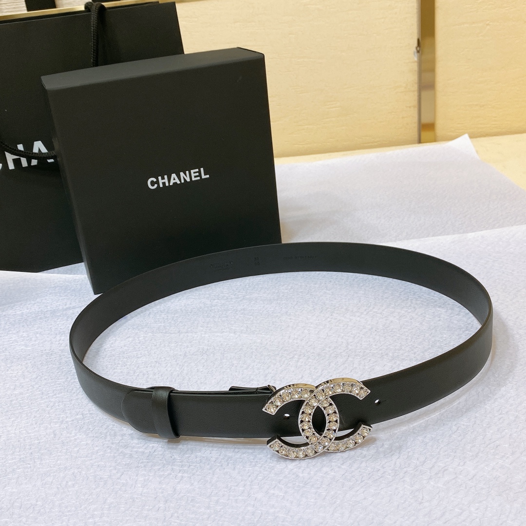 chanel23pCC水钻金与银进口胎牛皮腰带3.0cm精品精致典雅