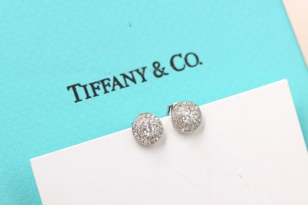 Tiffany & Co. Tiffany&Co. 圆形满钻圆形 耳钉 925银