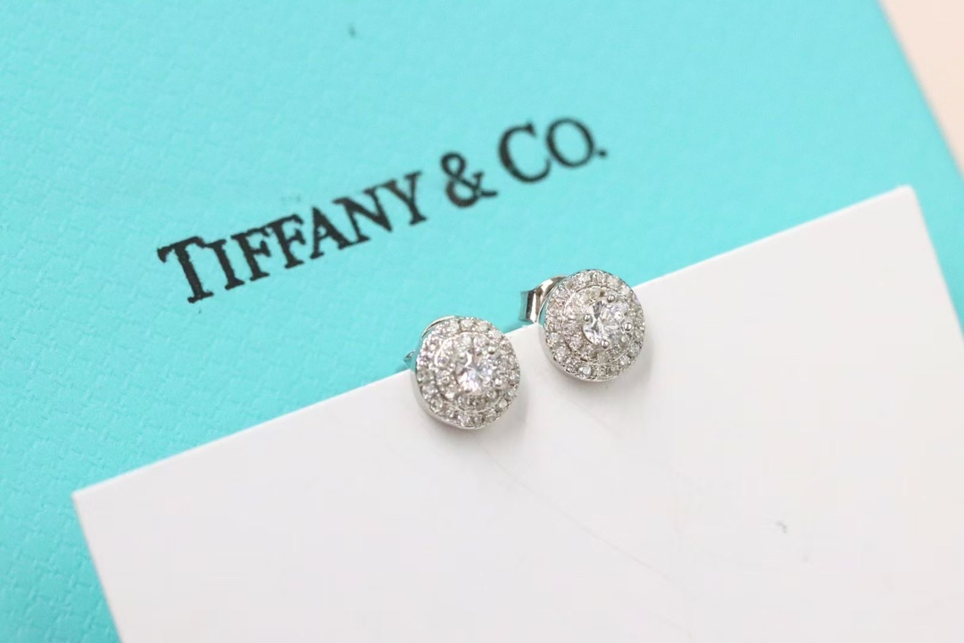 Tiffany & Co. Tiffany&Co. 圆形满钻圆形 耳钉 925银