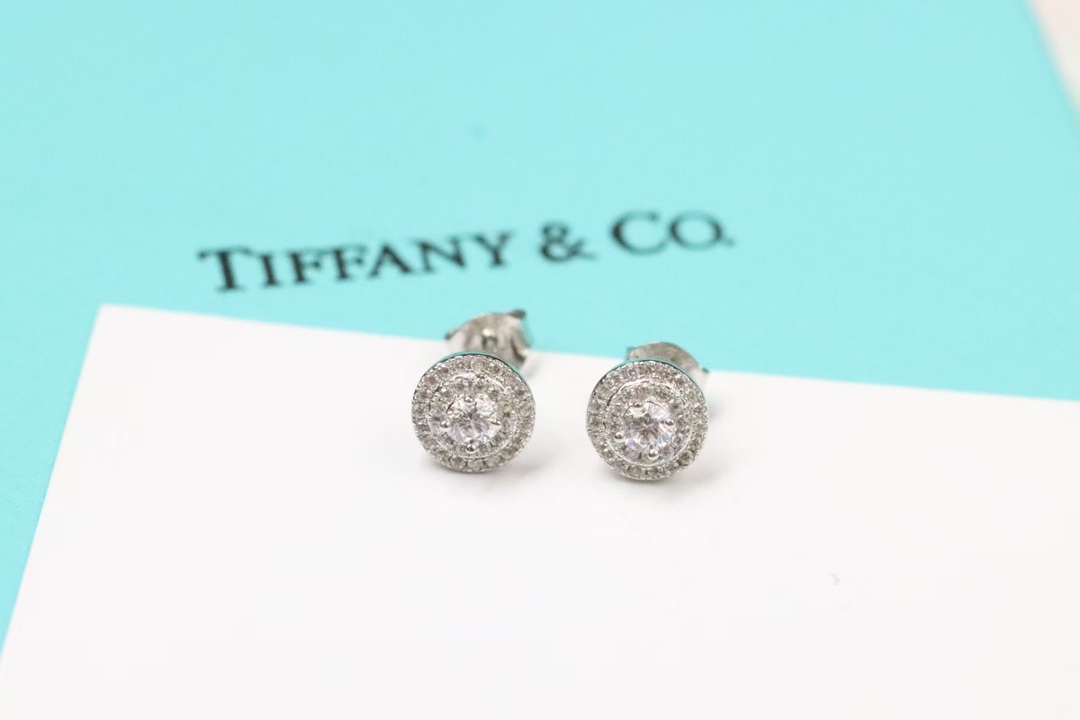 Tiffany & Co. Tiffany&Co. 圆形满钻圆形 耳钉 925银