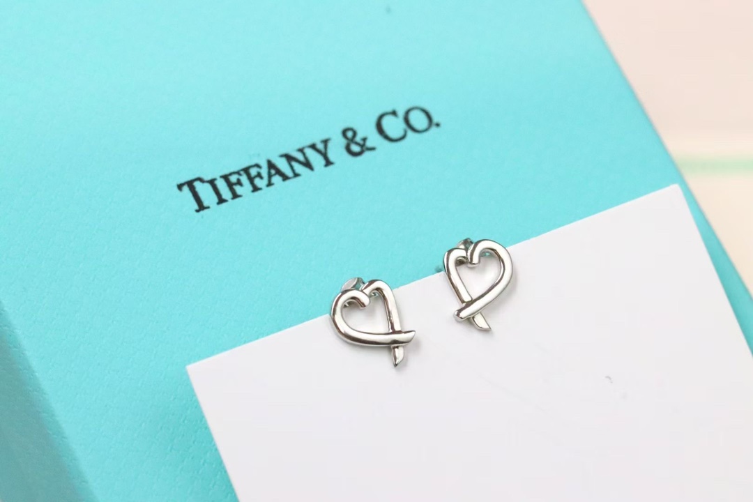 Tiffany & Co. Tiffany&Co. 交叉爱心 耳钉 925银