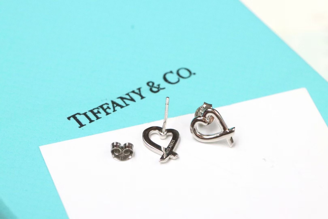 Tiffany & Co. Tiffany&Co. 交叉爱心 耳钉 925银
