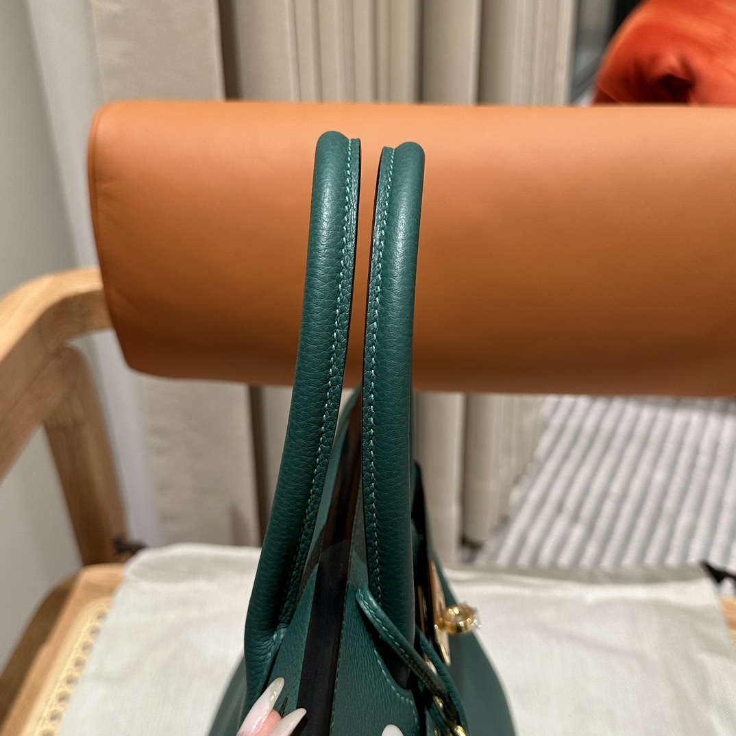 Hermès Birkin30cm,z6/Malachite ,togo,gold,all handmade!!