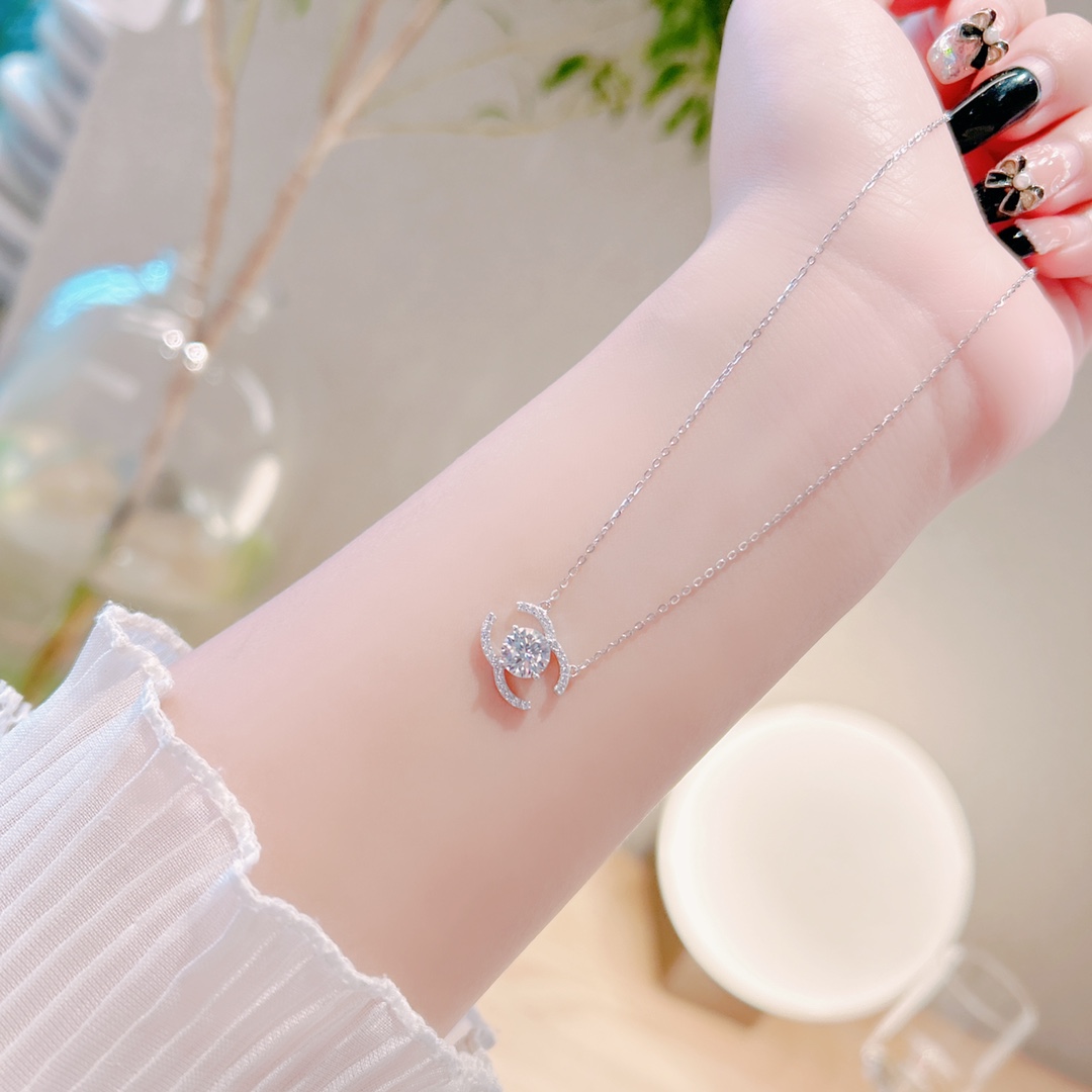 Feinsilber Moissanit Kette Präzision Reise Silber