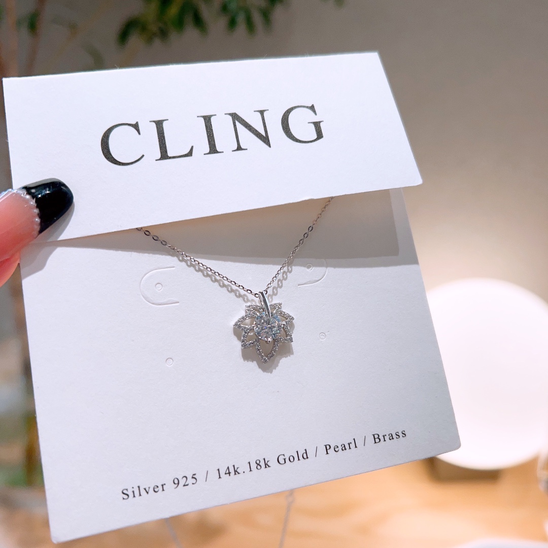 S925 Sterlingsilber Moissanit Kette Leichter Luxus Büro Gold