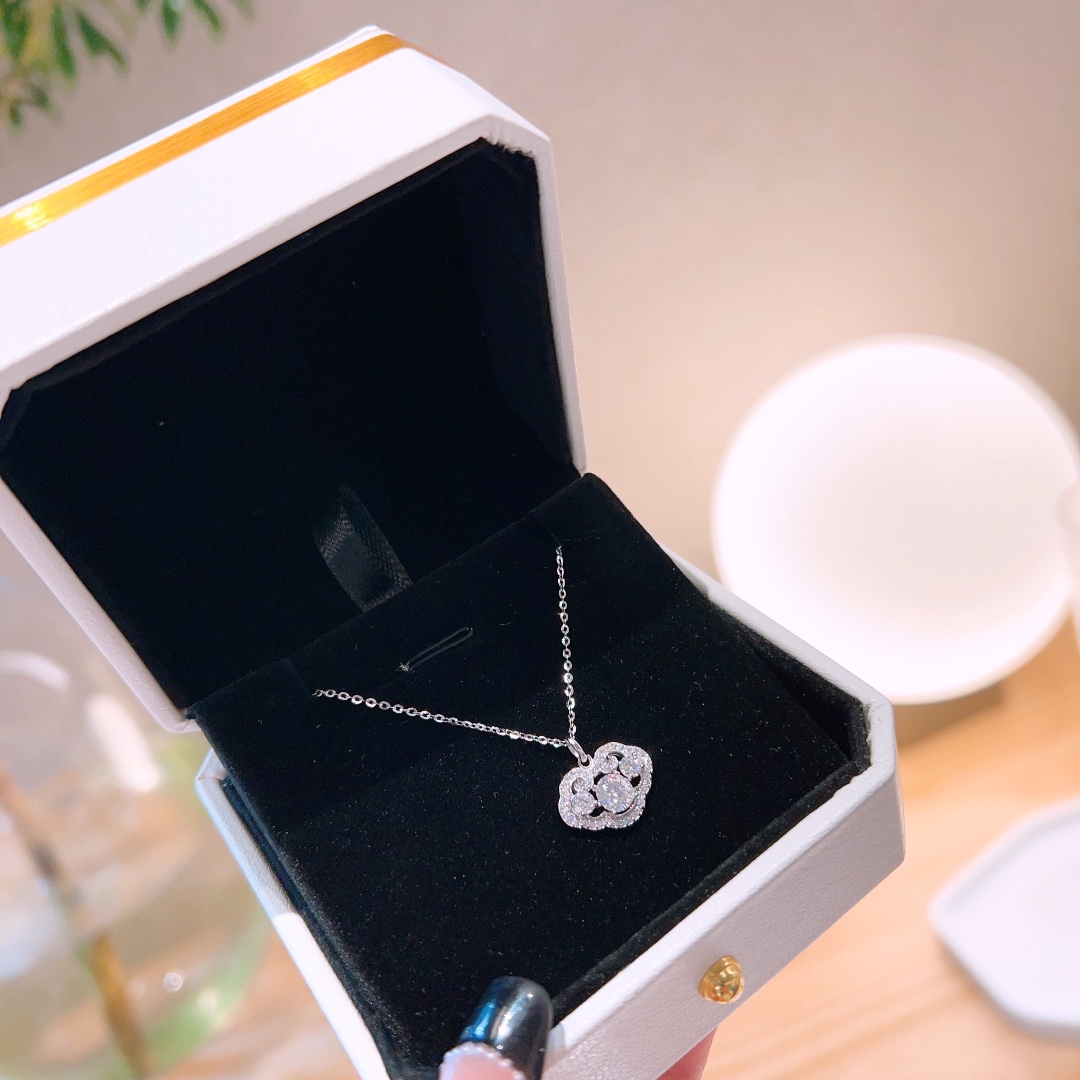 Hochglanzpoliertes Silber Moissanit Kette Verspielt Alltag Gold