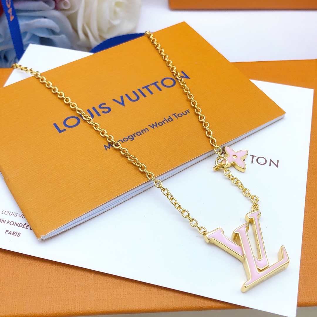 Louis Vuitton Jewelry Necklaces & Pendants Pink Yellow Brass