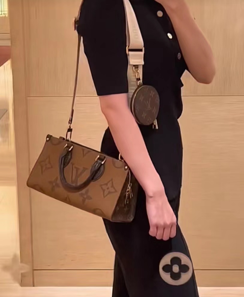 NO:620093,【.ONTHEGO EAST WEST handbag】 m46653 model picture.,19860909【.ONTHEGO EAST WEST 手袋】 m46653 模特图.,,Bag