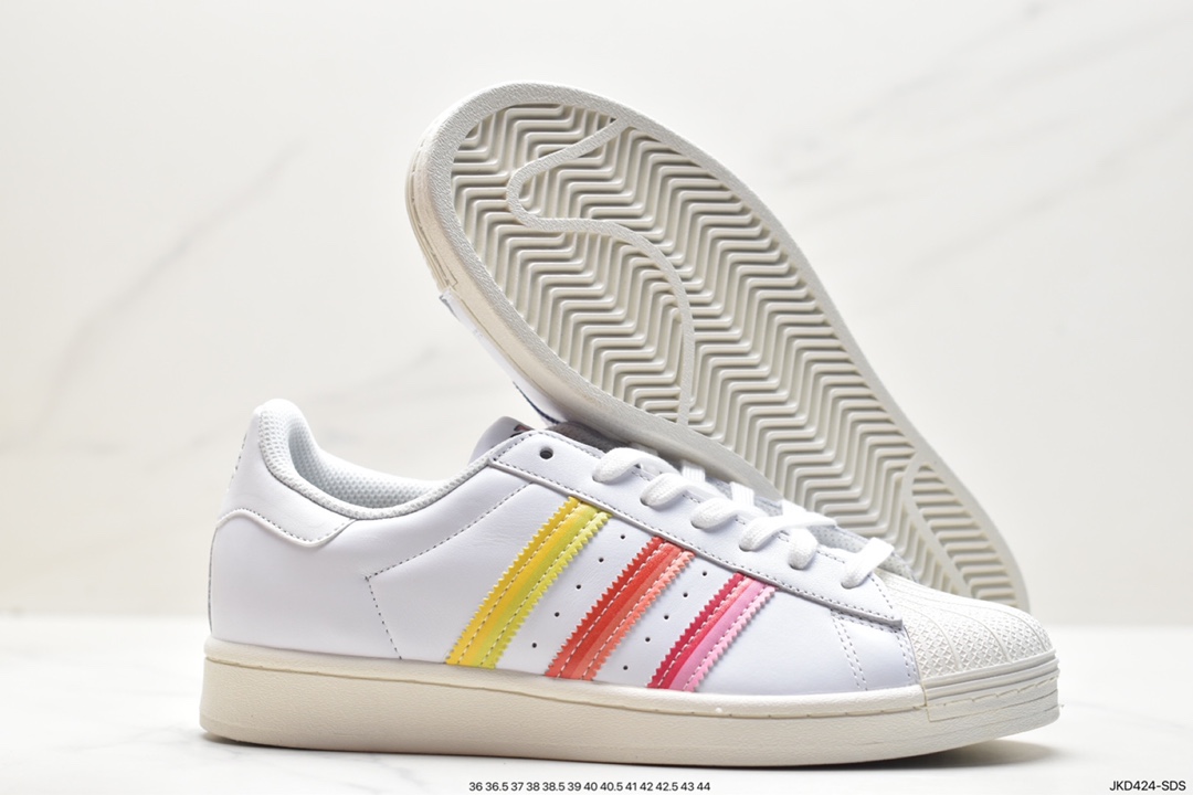 Adidas Originals Superstar ”Sail/Green/Lace” shell toe series low-top sneakers GW2415