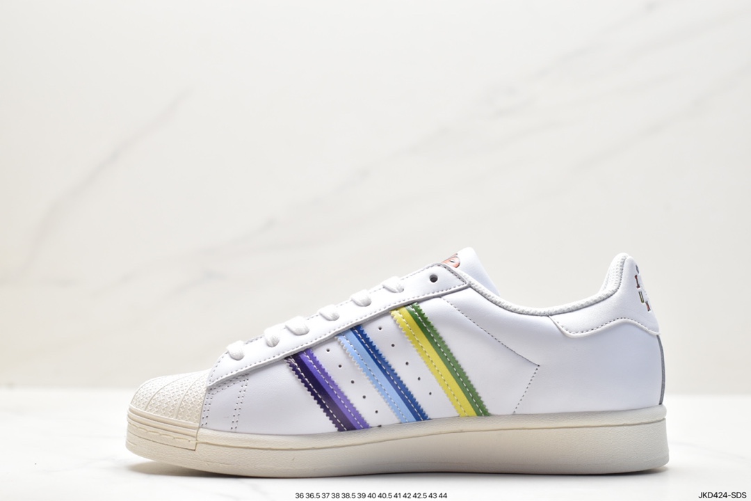 Adidas Originals Superstar ”Sail/Green/Lace” shell toe series low-top sneakers GW2415