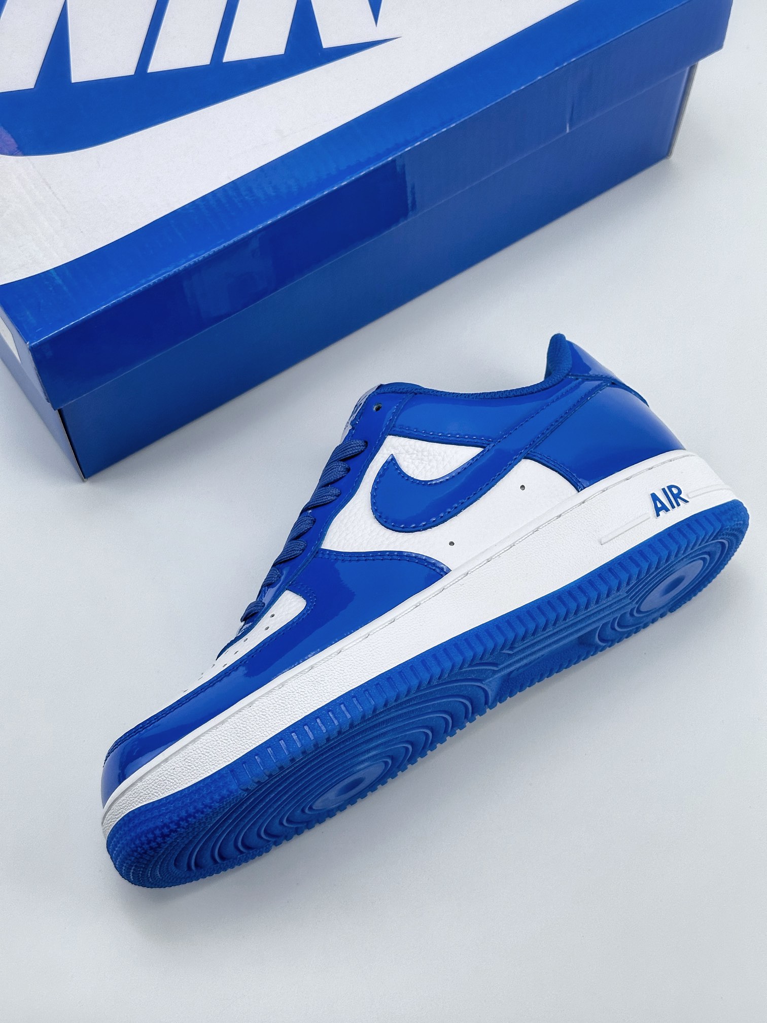 Nike Air Force 1 Low 07 Patent Leather White Royal Blue HP3656-555