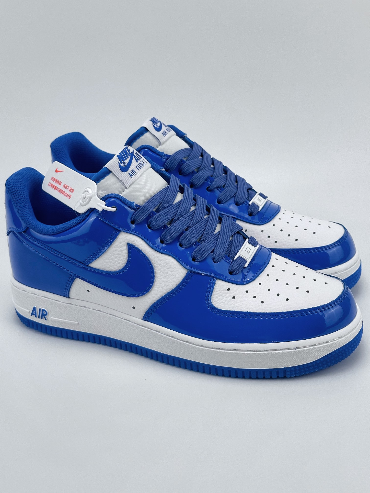 Nike Air Force 1 Low 07 Patent Leather White Royal Blue HP3656-555