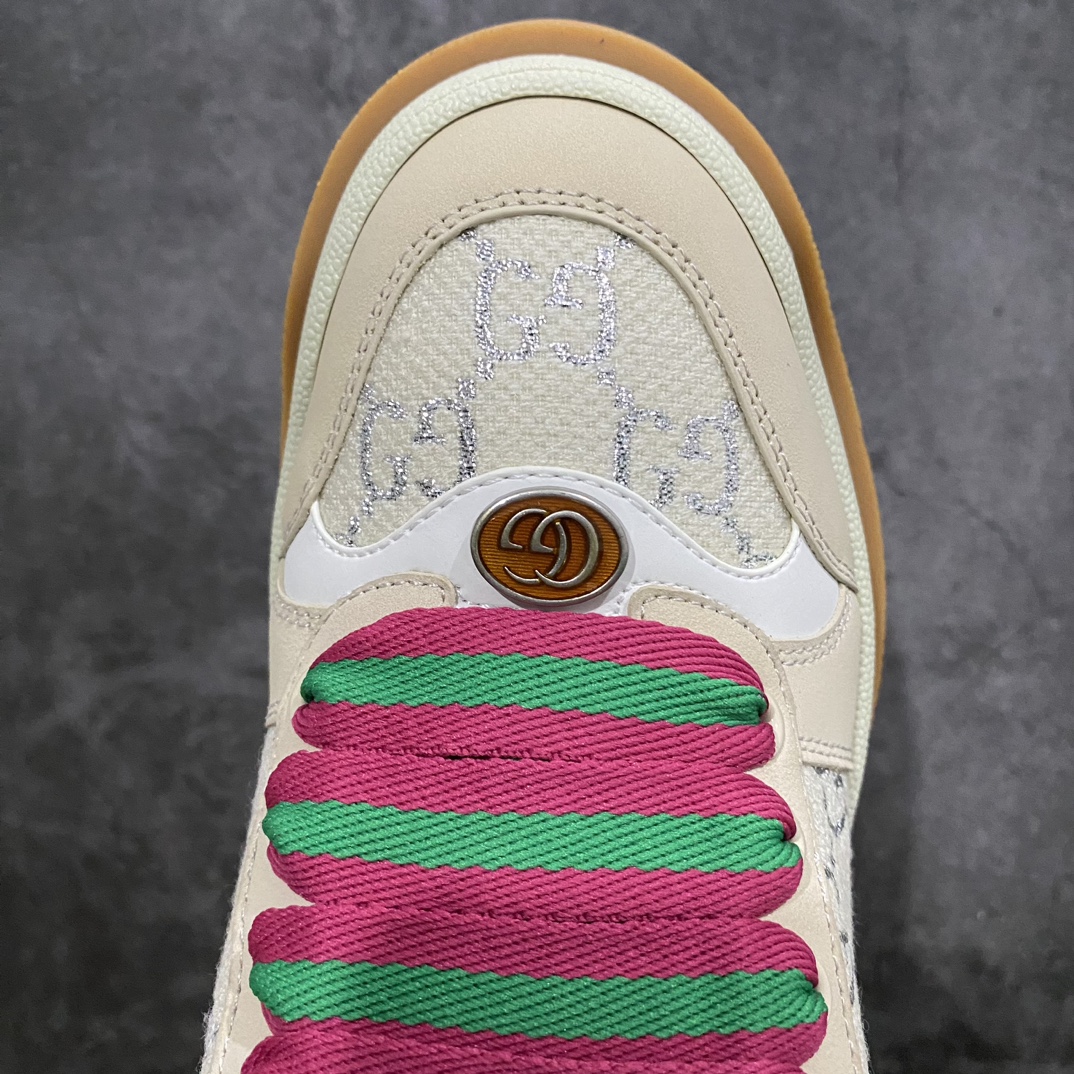 Top value for money Gucci Screener latest hit chubby thick-soled dirty shoes with colorful shoelaces