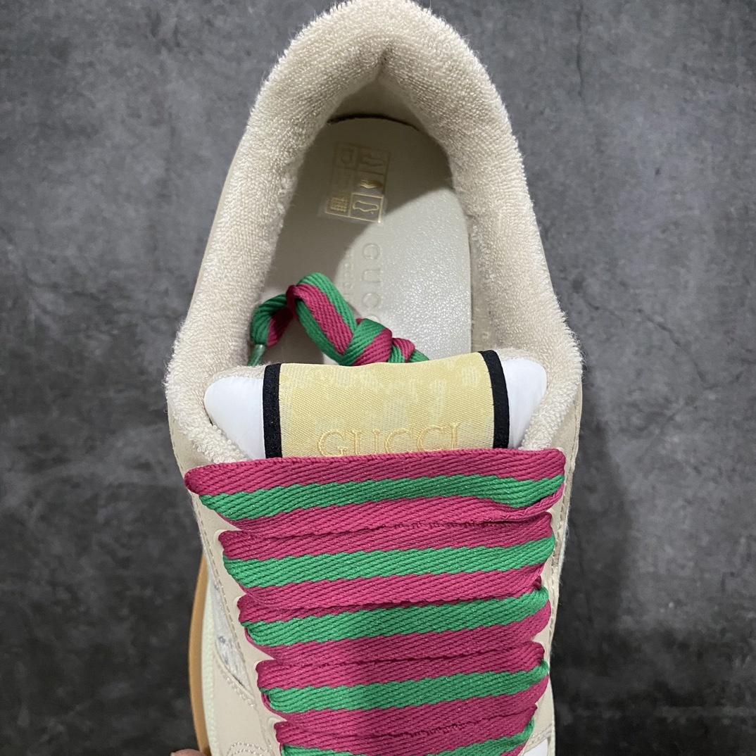 Top value for money Gucci Screener latest hit chubby thick-soled dirty shoes with colorful shoelaces