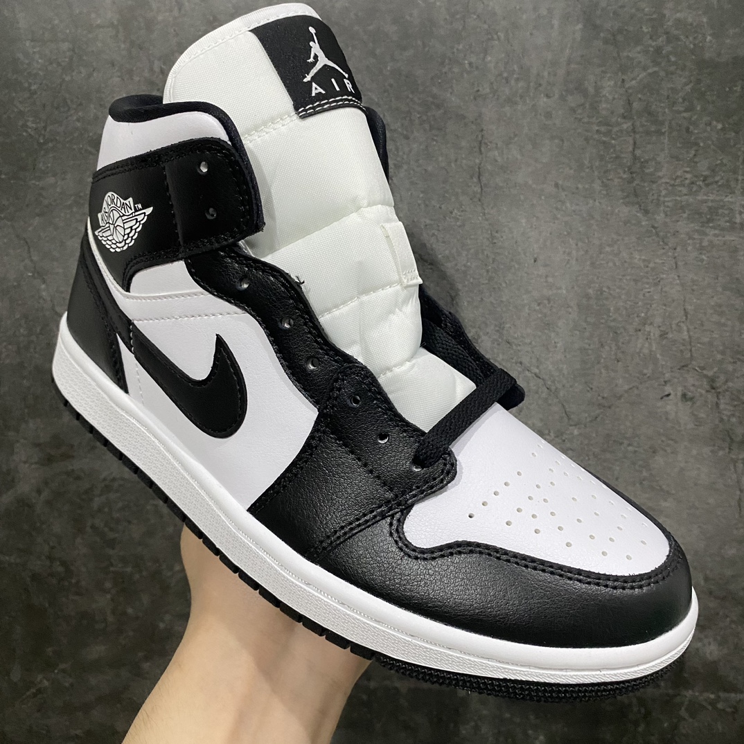 DT tested version Air Jordan AJ1 Mid black and white DV0991-101 men's shoes