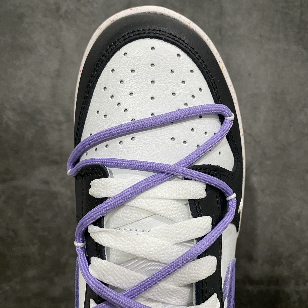 CS version NK Dunk Low Multi-Color Swoosh SB low-top deconstruction straps vitality three hooks black and white purple FD4623-136