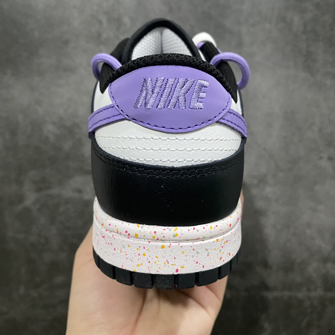 CS version NK Dunk Low Multi-Color Swoosh SB low-top deconstruction straps vitality three hooks black and white purple FD4623-136