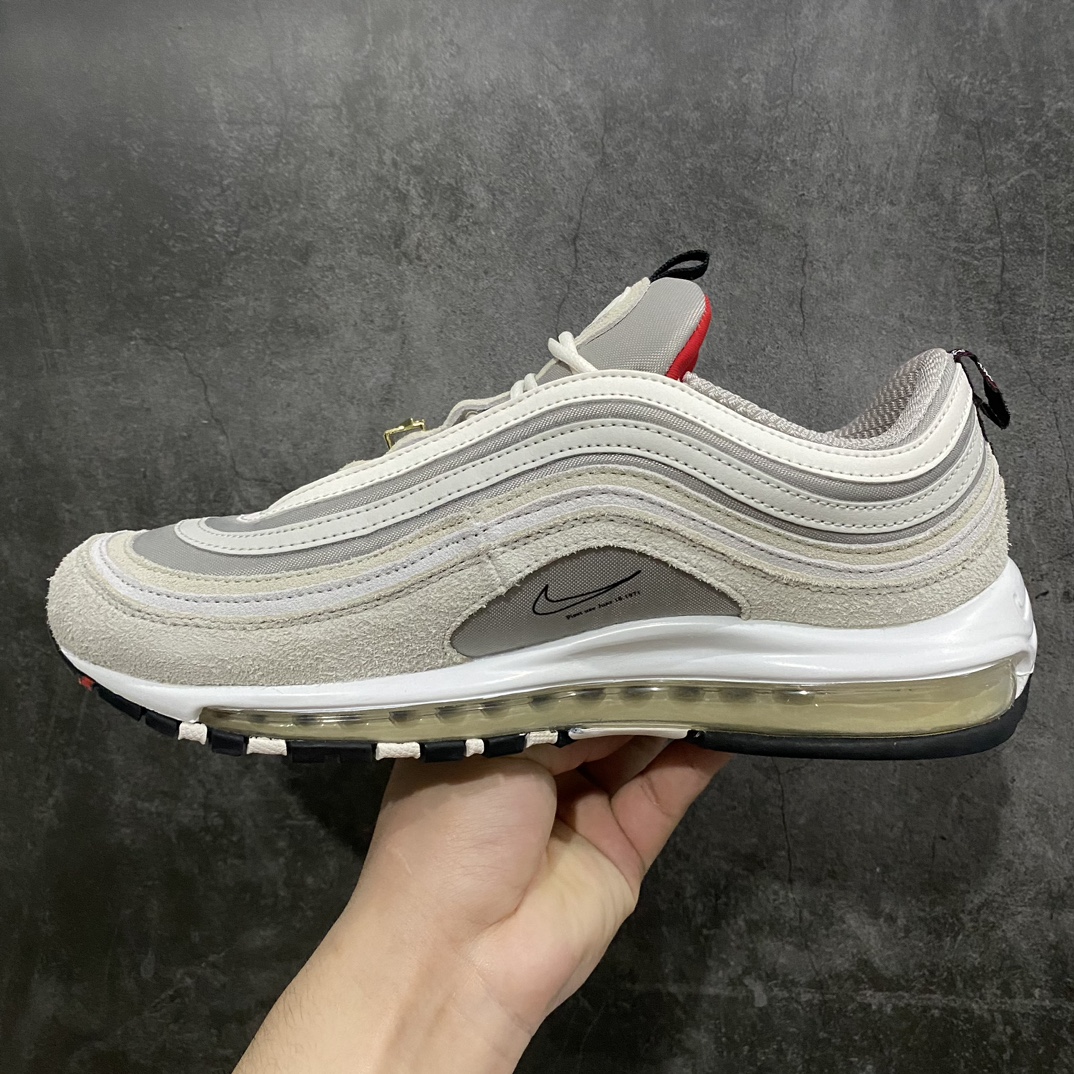 Pure original Air Max 97 first use gold buckle beige gray full palm air cushion bullet running shoes DB0246-001