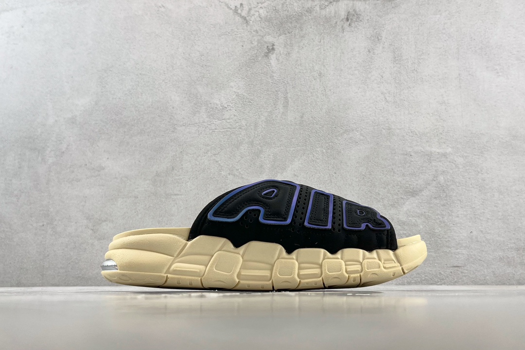 180 Nike Air More Uptempo Slide ”ridiscent'黑白 FB7802-001